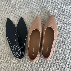 Unworn VIVAIA Pointed Flats Nutmeg size 40